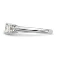 thumbnail image 3 of Solid 14K White Gold Three Stone Engagement Ring Comfort-Fit with CZ Cubic Zirconia Size 8, 3 of 8