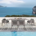 thumbnail image 2 of Vivid Outdoor 7 Piece Dining Set in Gray Eucalyptus Wood with Gray Cushions, 2 of 14