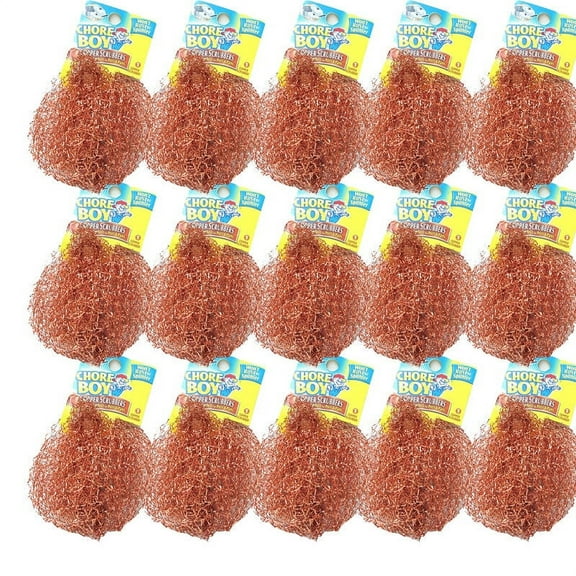 15 Pcs Chore Boy 100% Pure Copper Scrubbers, Rust Free for Pots and Pans