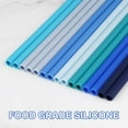 thumbnail image 5 of Tomorotec 15-Pack 12" Reusable Silicone Drinking Straws Fit for Stanley Tumblers 20, 30, 40 oz with 2 Cleaning Brushes, BPA-Free Food-Grade Vibrant Colors Flexible Straws for Family Use (Sea Colors), 5 of 7