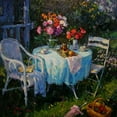 thumbnail image 2 of Sviridov, Sergei 20x20 Gold Ornate Wood Framed with Double Matting Museum Art Print Titled - A Table in Garden II, 2 of 4