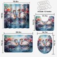 thumbnail image 2 of Watercolor Swan Shower Curtain Set Romantic Flowers Dreamy Floral Bathroom Sets Decor Accessories Bathroom Shower Curtains Set with Non-Slip Rug Toilet Lid Cover Bath Mat and 12 Hooks, 72x72 Inch, 2 of 4