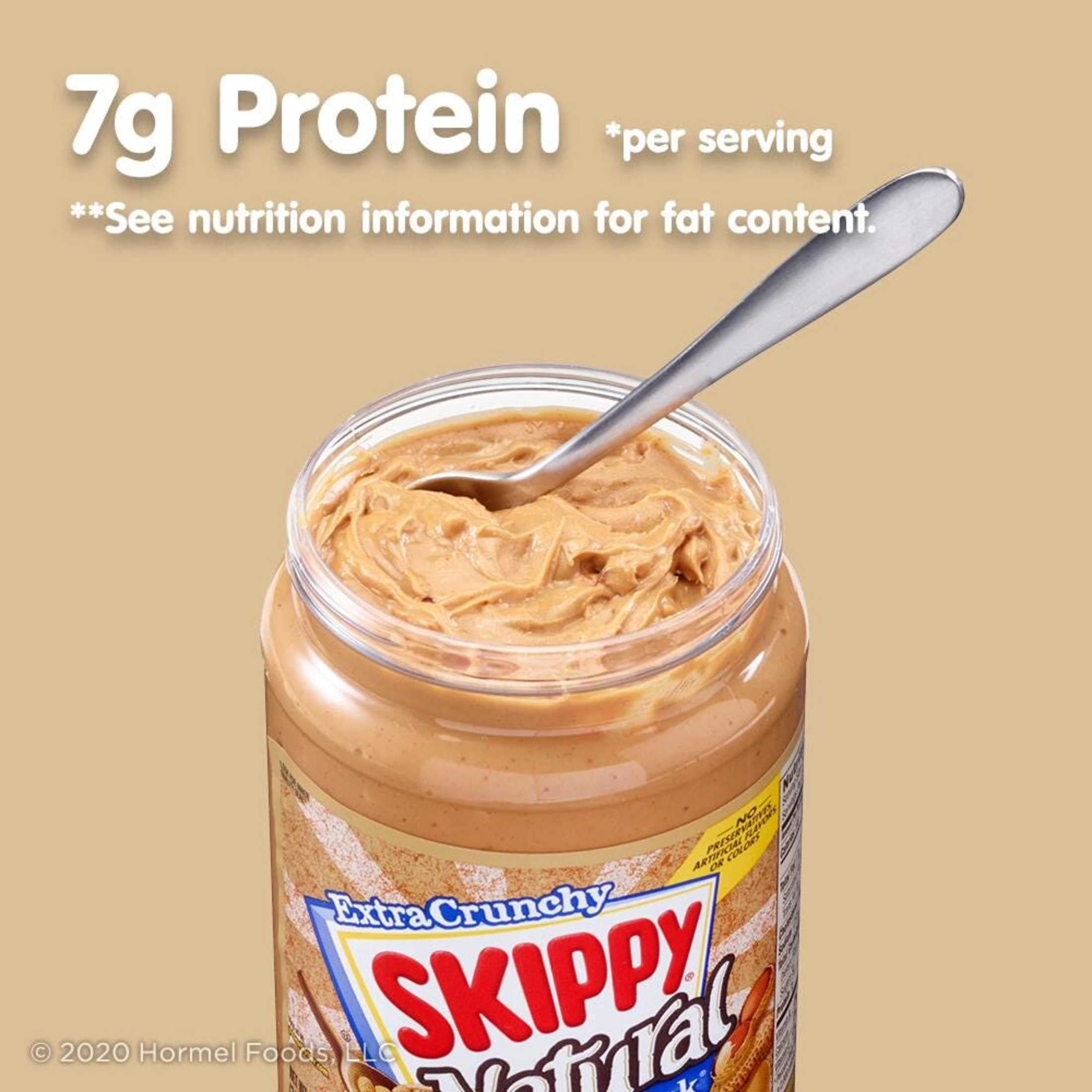 (2 pack) SKIPPY Natural SUPER CHUNK Peanut Butter Spread, 7 g Protein Per Serving, Shelf-Stable, 40 oz Plastic Jar