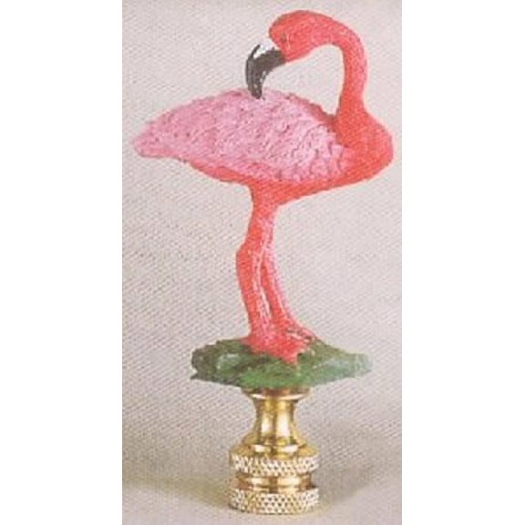 Painted Resin Pink Flamingo Finial 3.25"h