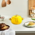 thumbnail image 5 of Dutch Oven Pot with Lid, Pumpkin Pottery Dessert Saucepan, Mini Baking Dish Cute Pumpkins Bowl, Covered Dutch Oven Ceramic Stockpot, Pumpkin-shaped Casserole, 5 of 7