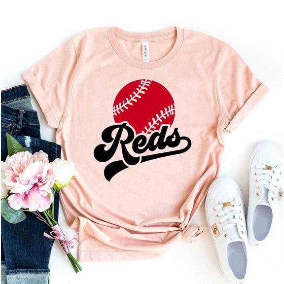 Reds Baseball T-shirt Shirt Grandma Gift Gameday Tee Family Top Fun Shirts Cute Mom Lover Fan Sports Apparel