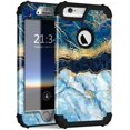 thumbnail image 1 of for iPhone 6s Plus Case/iPhone 6 Plus Case, Heavy Duty Shockproof Protection Soft Silicone Rubber+Hard Plastic Protective Case for iPhone 6 Plus/6s Plus (5.5" Display) - Blue Marble, 1 of 8