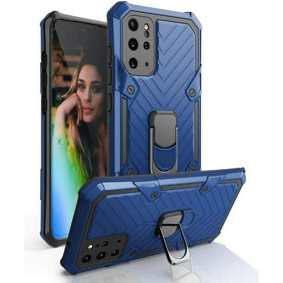 PBRO Case For Samsung Galaxy S20 Plus Case with Magnetic Ring Holder 360 Degree Rotating Kickstand Dual Layer Hybrid Full-Body Protect Shockproof Drop Proof Impact-Resistant Rugged for S20 Plus Blue