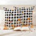 thumbnail image 3 of Thanksgiving Pumpkin Pillow Covers 2 Pack Wildflowers Leaves Black Plaid Texture Pillowcase Waterproof Outdoor Throw Pillow Cover for Patio Garden Square Cushion 18”x18”, 3 of 9
