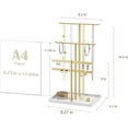 thumbnail image 3 of NIFFGAFF Jewelry Stand Holder Organizer, Display Rack for Necklaces, Earrings and Rings, Gold, 3 of 7