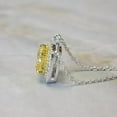 thumbnail image 6 of Radiant Jewelry Canary Yellow Diamond Necklace: Double Halo, Gold Plated S925 Silver, 6 of 8