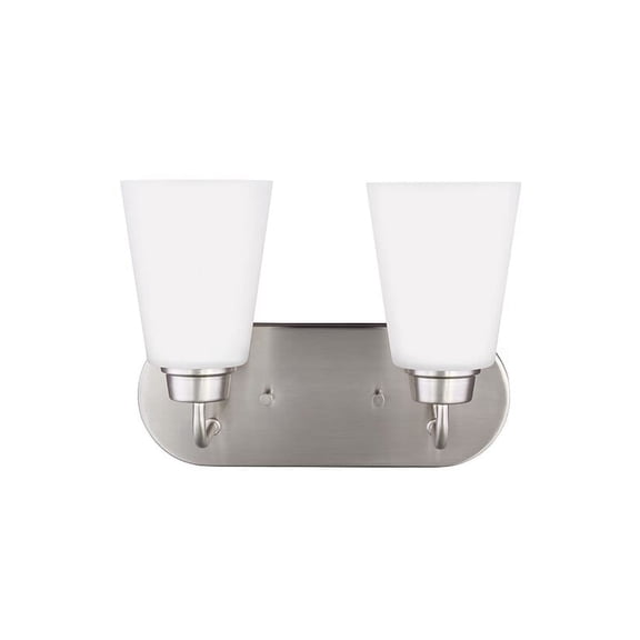 4415202-962-Generation Lighting-Sea Gull Lighting-Kerrville-100W Two Light Bath Vanity-Brushed Nickel Finish-Incandescent Lamping Type