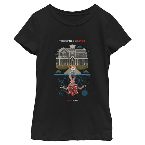Netflix Girls' Stranger Things Max Vs Demogorgon 8 Bits Upside Down T Shirt
