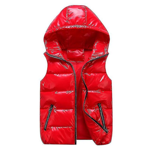 SAILING Chaleco acolchado brillante unisex con capucha y cuello levantado para hombres y mujeres