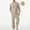 01 Khaki, variant on YueHuiYing Men's Solid-Color Casual Loose Sporty Knit Drawstring Pocket Long Pants And Long Sleeve Round Neck Top Two-Piece Set