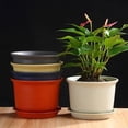 thumbnail image 2 of AMERTEER Nordic Style Succulent Plant Creative Balcony Round Plastic Flower Pot with Tray, 2 of 9