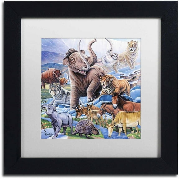 Trademark Fine Art 'Ice Age Color' Canvas Art by Jenny Newland, White Matte, Black Frame