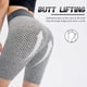 thumbnail image 5 of Pantalones cortos de yoga para mujer Levantamiento de glúteos fruncido Cintura alta Push up, 5 of 8