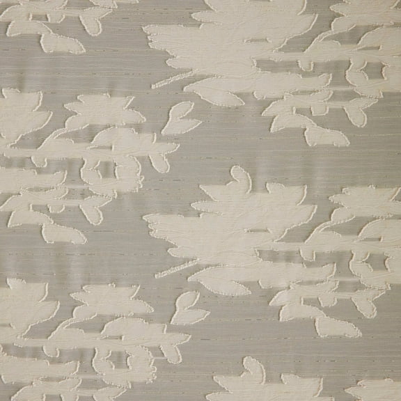 Zelouf Love Floral Jaq Lurex Chiffon  , Sewing, DIY, Crafts Fabric by the Yard, Cream, 3 Yard