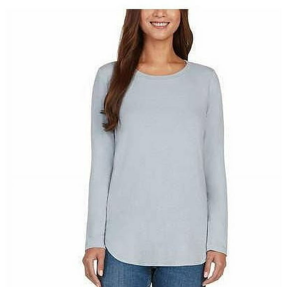 Matty M Ladies' Curved Hem Tunic Top, Dusty Blue 2XL