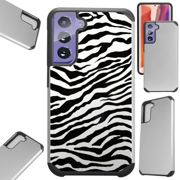 Compatible with Samsung Galaxy S21 Plus 5G Hybrid Fusion Guard Phone Case Cover (Zebra Skin )