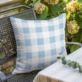 thumbnail image 5 of Spring Geometric Throw Pillow Cover Blue Plaid Cotton Linen Cushion Cover Throw Pillow Case with Invisible Zipper for Couch Sofa Bed Chair Car 20x20 Inch, 5 of 9