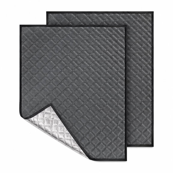 Sound Dampening Curtains, Thick Layered Fabric Rv Window Insulation Window Cover, Thermal Insulated Noise Reduce Warm Privacy Curtains for Street Noise Summer Heat, Warm in Winter, 35×47in