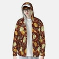 thumbnail image 2 of Daiia Pumpkin Leaf Daisy UPF 50+ Sun Protection Hoodie Jacket Lightweight Long Sleeve Sun Shirt for Women Men with Pocket Hiking Outdoor-Large, 2 of 7