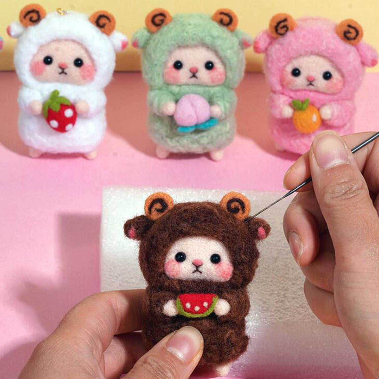 GUOOL Needle Felting Kit Supplies Wooden Handle Felt Work Tools Foam Mat Storage Box Scissor Toys Hand Crafts - 40 Colors