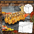 thumbnail image 6 of Chicken Leg Rack for Grill - 14 Slots Stainless Steel Chicken Drumstick Holder & Wing Rack for Smoker BBQ Oven Grilling, 6 of 7
