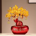 thumbnail image 3 of Feng Shui Gemstone Money Tree Ornaments, Fortune Gourd Gold Ingot Citrine Crafts, 3 of 3