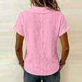 thumbnail image 6 of Ashirexll Womens Casual Tops Collared V-Neck Short Sleeve Solid Color Blouse Casual Summer Top for Spring, 6 of 7