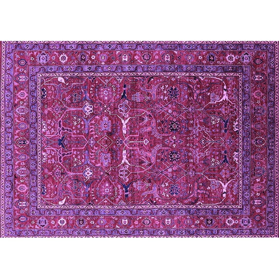 Ahgly Company Indoor Rectangle Oriental Purple Industrial Area Rugs, 4' x 6'