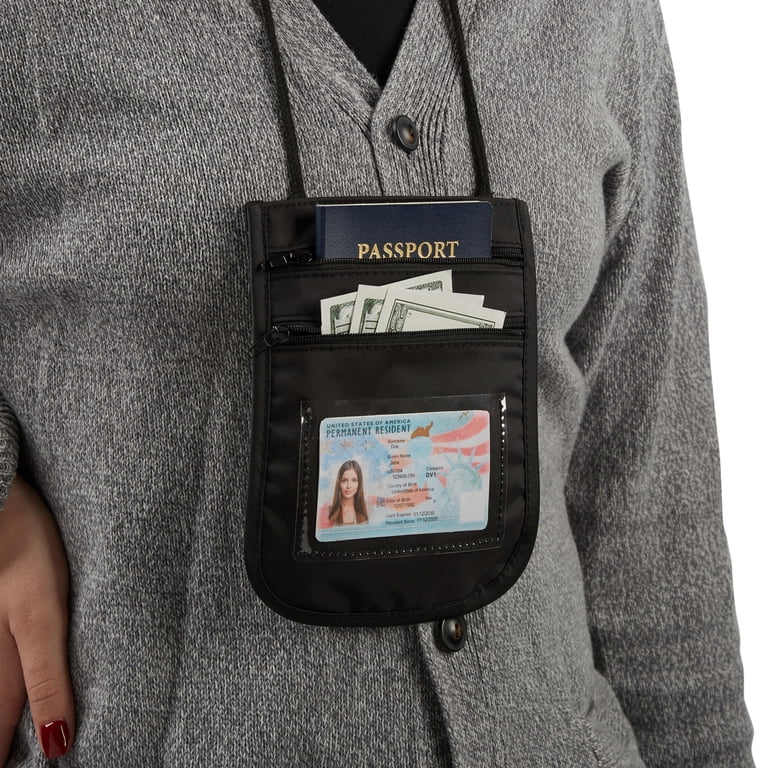 IronSeals Travel Neck Wallet – Tactical Nylon Passport Holder With Card Slots, Phone Pocket & Adjustable Lanyard-348996