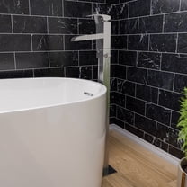 ALFI brand AB2843-BN Brushed Nickel Single Hole Floor Mounted Waterfall Tub Filler