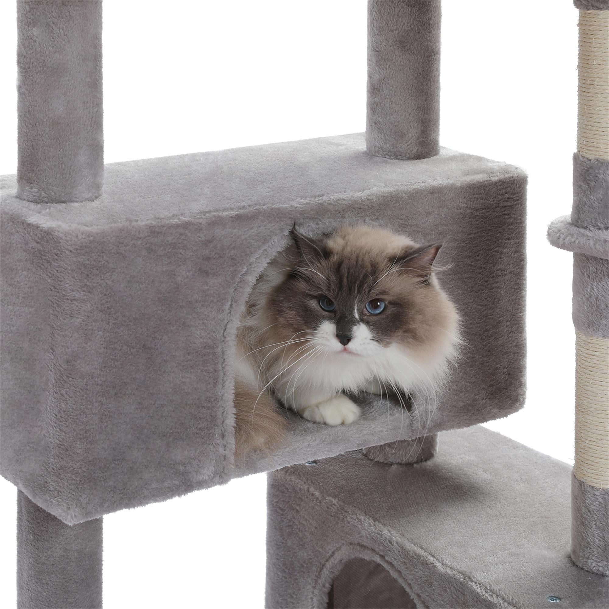 Kadyn 61" Cat Tree Tower for Indoor Cats with Platform and Scratching Posts, Cat Condo Cat Tree House in Pet Supplies, Gray