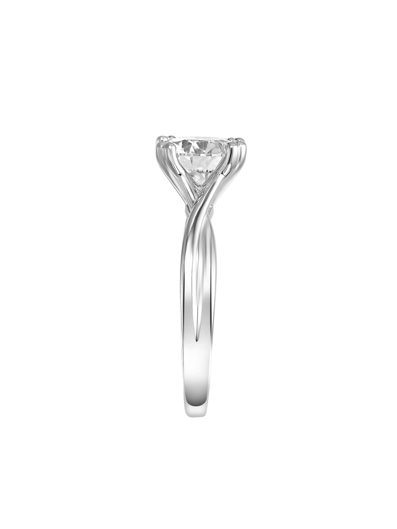 2 Carat DEW Round Moissanite Sterling Silver Solitaire Engagement Ring