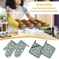 thumbnail image 5 of Daiia Boho Dreamcatcher 1 Pattern Oven Mitts and Pot Holders 4 pcs Set,High Heat Resistant 500 Degree Extra Thicken Long Kitchen Cotton Oven Glove, 5 of 6