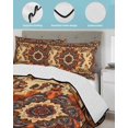 thumbnail image 4 of Quilts Twin XL Size, Bohemian Flower Soft Comforter Bedding Set for Bed, Boho Tribal Colorful Distressed Printed Lightweight Quilted Bedspread with Pillow Cover(2 Pieces) for All Season, 68x98 Inch, 4 of 6