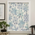 thumbnail image 4 of Blue Snowflake Christmas Semi Sheer Curtains Drapes for Living Room, Bedroom, French Doors Window 54 Inches Long, Xmas Snowflake Vintage Rod Pocket Chiffon Curtain Drapery Voile Draperies Panel, 4 of 6