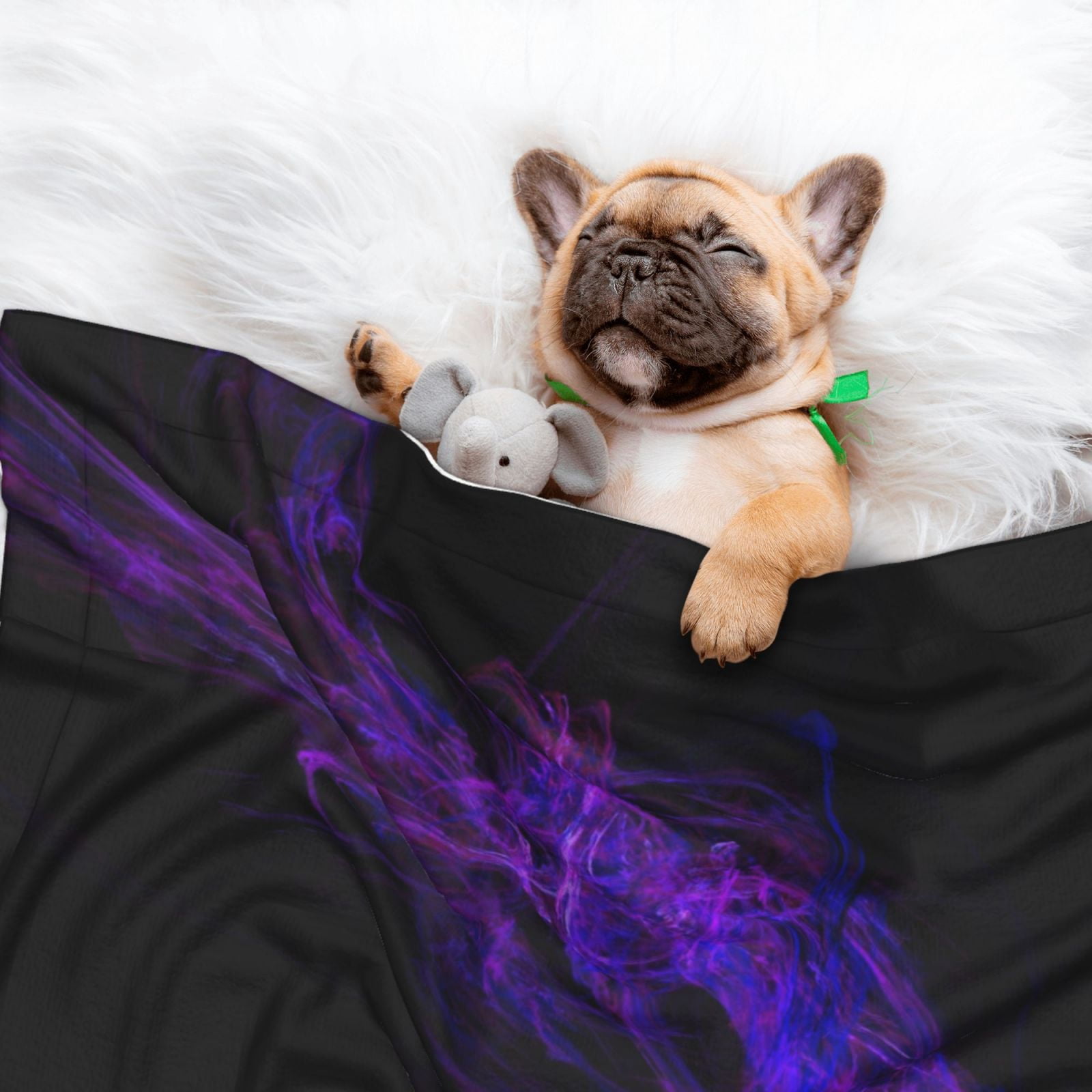 Black Purple Abstract Dog Blanket Soft Warm Flannel Cat Blanket Great Pet Throw for Cats Puppy Small Medium Large Dog