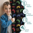 thumbnail image 3 of Blackout Kids Curtains,Colorful Games Text Black Pattern Childrens Insulated Curtains Set Of 2,Bedroom Essentials,Toddler Room Decor 42"x54", 3 of 5