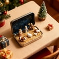 thumbnail image 4 of CuiLiyq Mini Nativity Set of 4, Miniature Nativity Scene Set in Decorative Tin Box, Complete Christmas Manger Display with Figures and Animals, Starry Night Background (D), 4 of 6