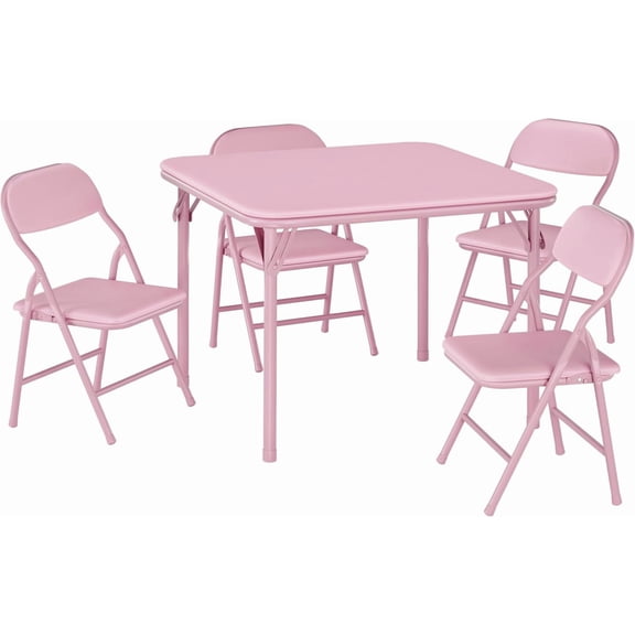 5 Piece Set Folding Table and Chairs Set, Boys and Girls Activity Table and Chairs Set for Dining Room,Daycare,Classrooms