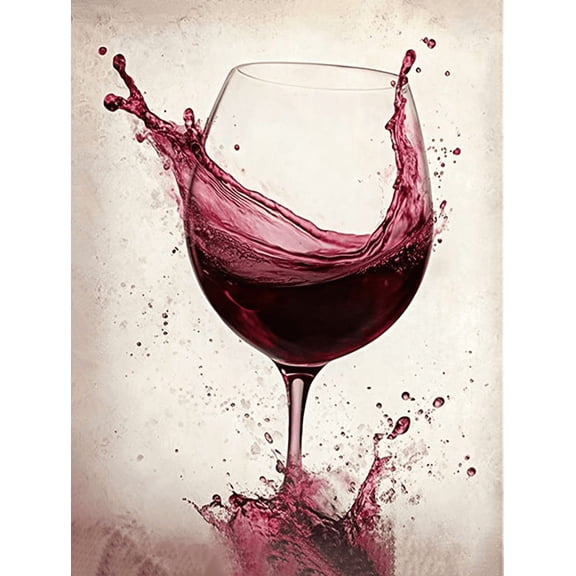 Red Wine Glass Splash Decorative Painting/Canvas Art, Perfect for Bar, Kitchen, Dining Room, Restaurant, Living Room, Wine Cellar, Coffee Shop, Home Decor, and more, 171 characters.