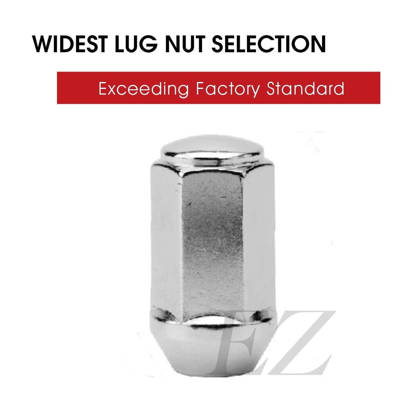 EZAccessory 24 Chrome Lug Nuts Bulge Acorn 14x1.5 Thread Size