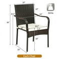thumbnail image 4 of Patiojoy 4 PCS Stackable Rattan Chairs Outdoor Dining Chairs w/Cushion for Porch Yard Garden, 4 of 10