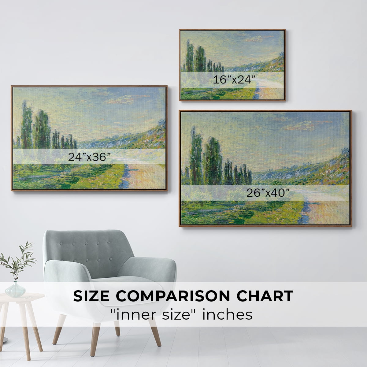 Vintage Landscape-CIV By Wexford Home Framed in Walnut Wood Gallery Wrapped Canvas 27 in. x 41 in.