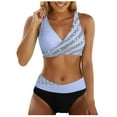 thumbnail image 1 of Huesdet Women's High Cut String Triangle Bikini Set Swimsuits Sexy Bathing Suits 2 Piece(Light Blue,XXL), 1 of 9