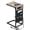 Grey, variant on Hanyu C Shaped End Table with Charging Station, TV Tray Couch Tables with Storage Bag, Slide Under Sofa Side Side Table with USB Ports and Outlets for Living Room, Rustic Brown, HET04CBR-1